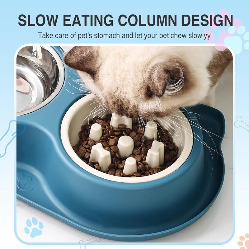 AKEISHE Slow Feeder Dog Bowls & Cat Bowls, 3-in-1 Stainless Steel Pet Food Dish with Non-Slip Base, Fun Maze Design to Prevent Bloating, Choking & Overeating for Fast Eaters - Image 4